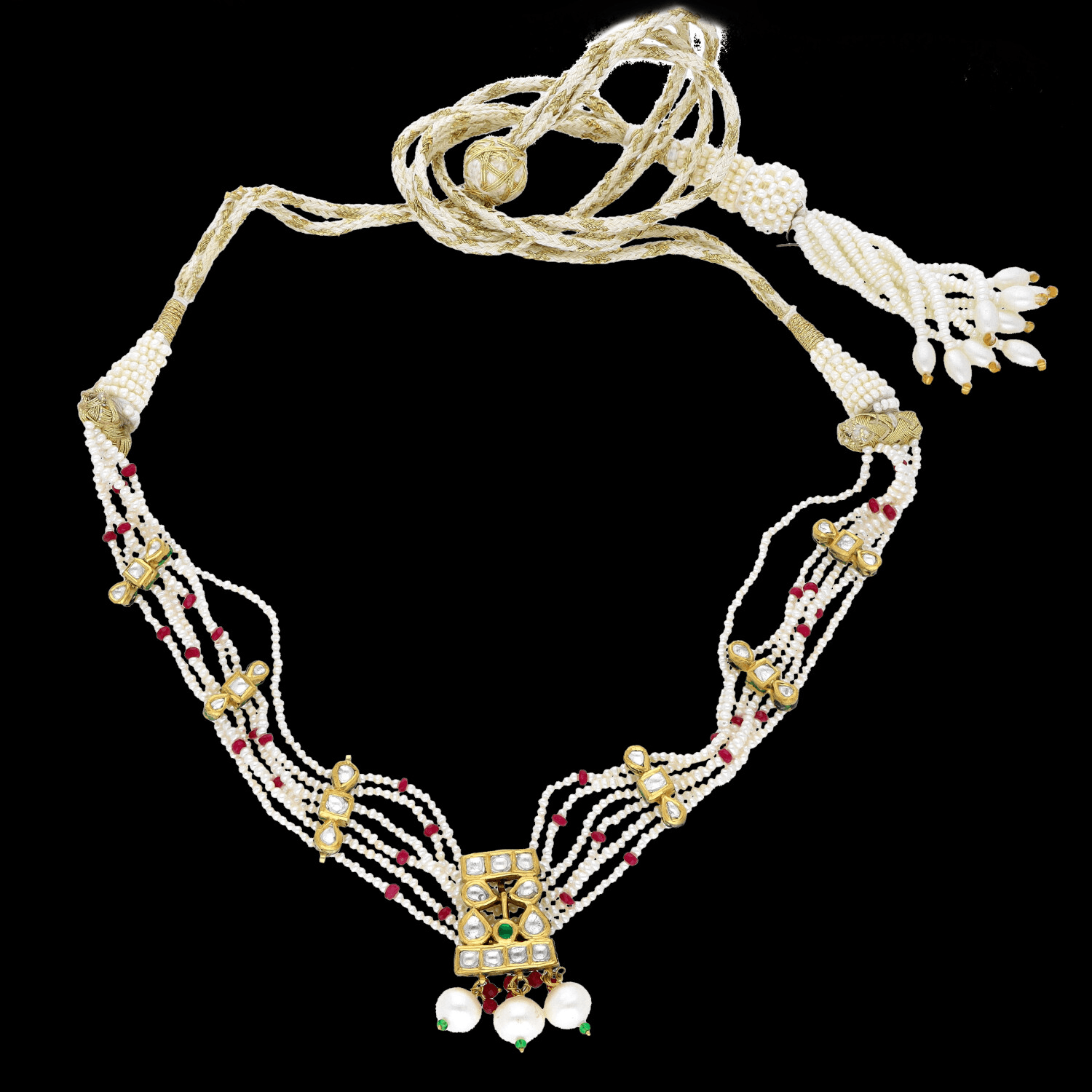 Gold D Kundan Set