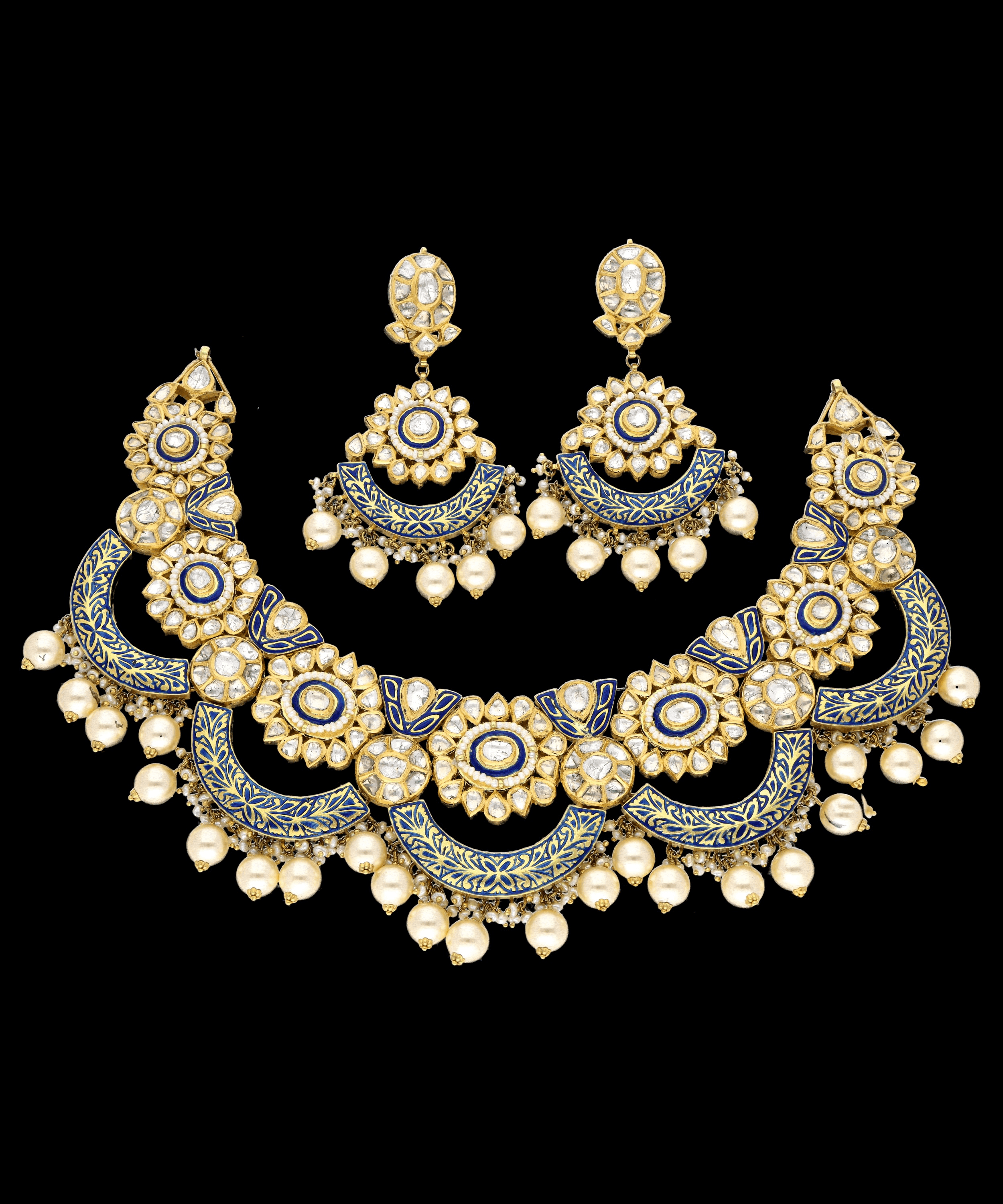 Gold D Kundan Set